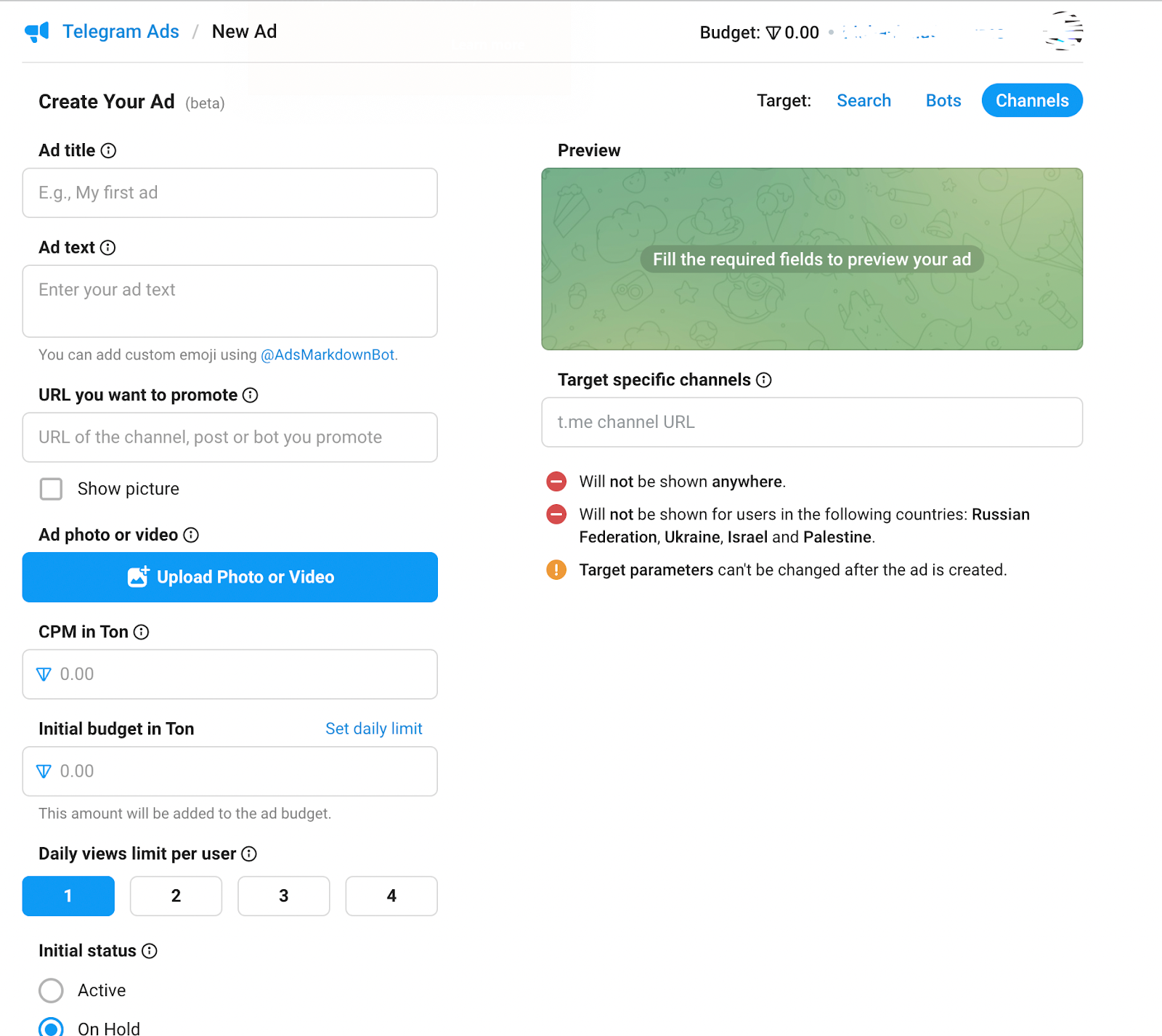 Использование Telegram Ads