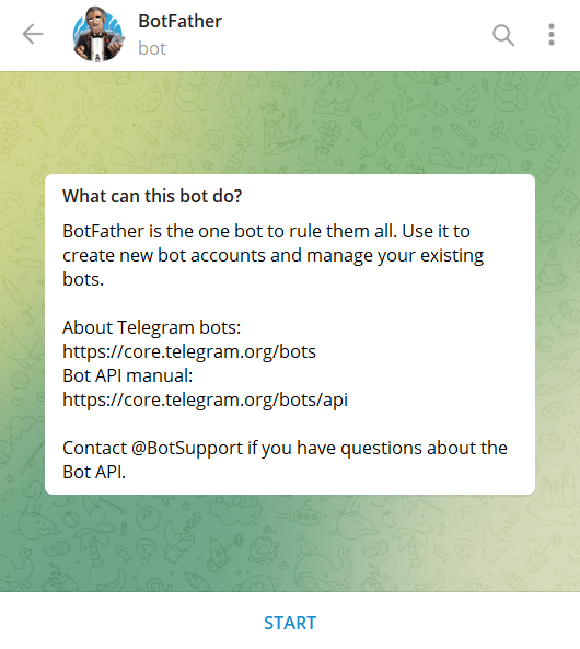 Создаём бота через BotFather