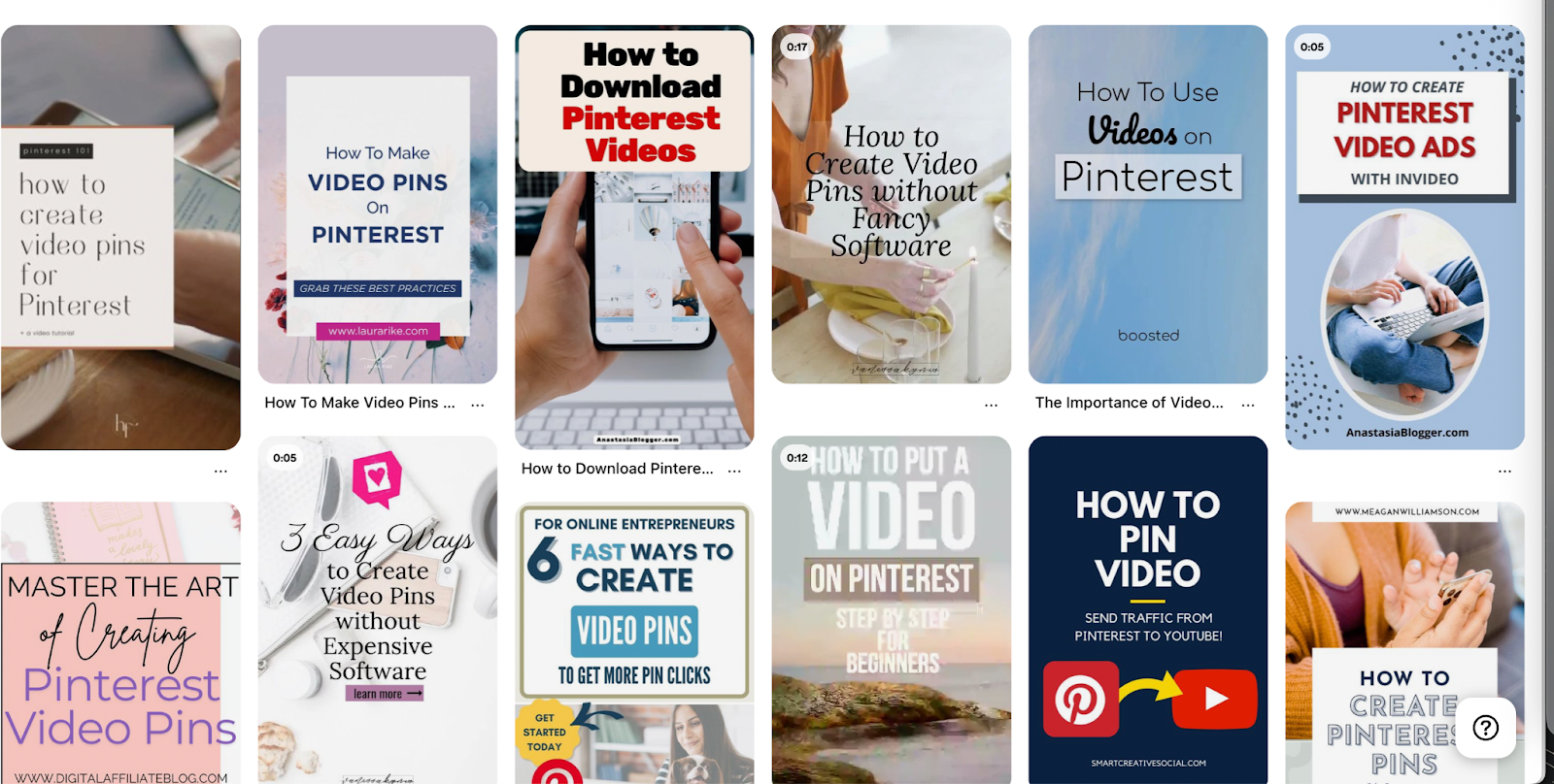 Pinterest видео пины
